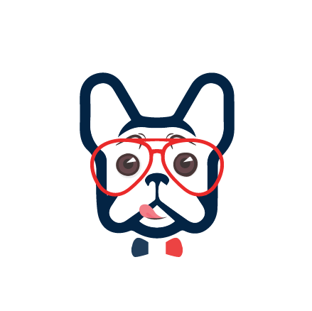 logo bouledogue avenue blanc