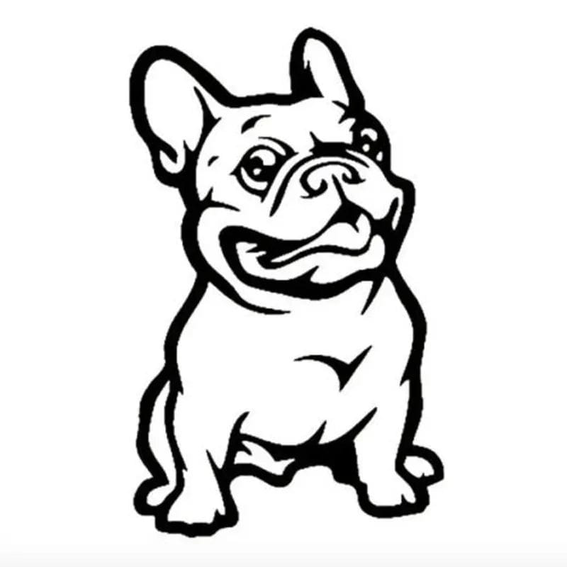 Autocollant pour voiture - Bouledogue Heureux Pour Humains Noir / 13CM
