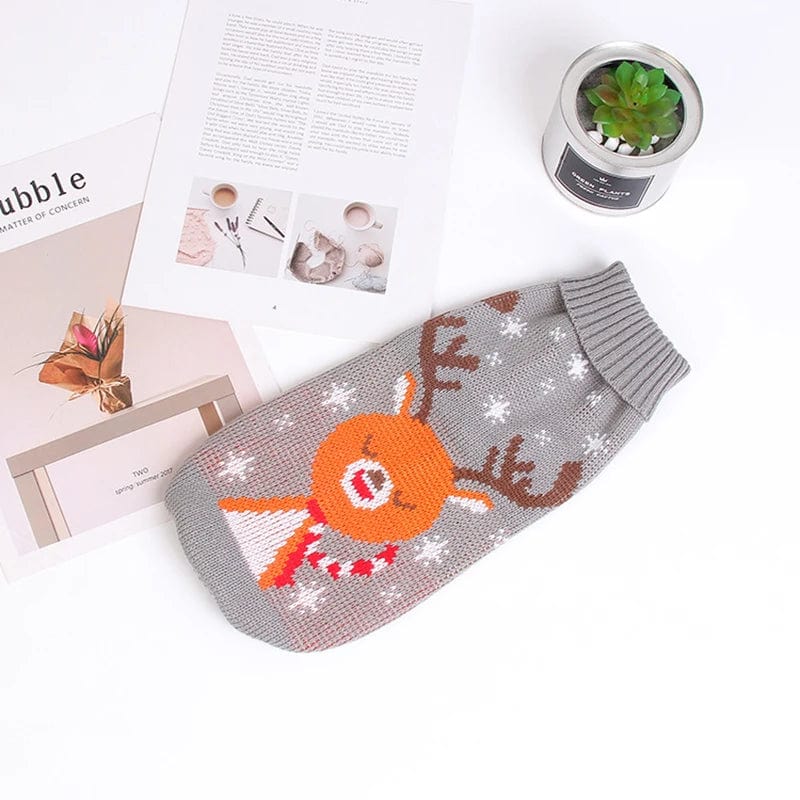 Pull d&#39;Hiver en Laine Noël pour Bouledogue Français – Vêtement de Noël Chaud et Confortable