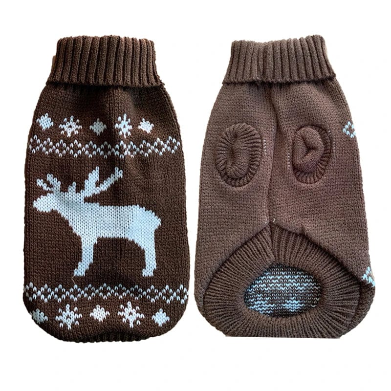 Pull d&#39;Hiver en Laine Noël pour Bouledogue Français – Vêtement de Noël Chaud et Confortable