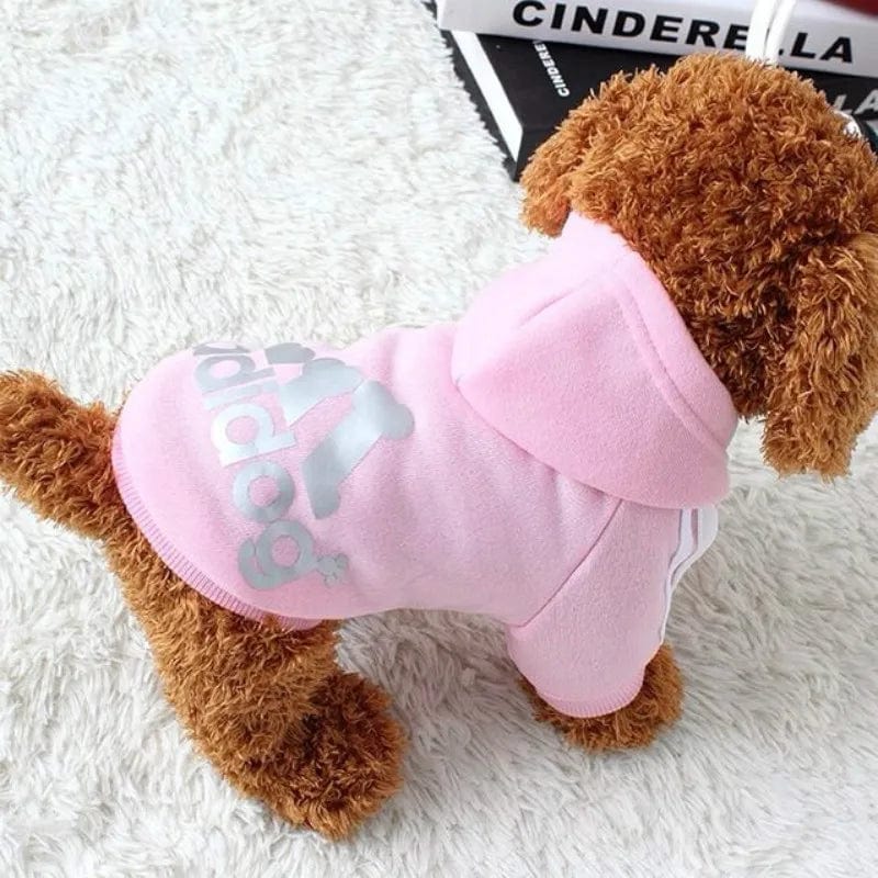 Sweat à Capuche Adidog pour Bouledogue Français – Confort et Style Sportif Pour Bouli Pink / 5XL 14-18kg