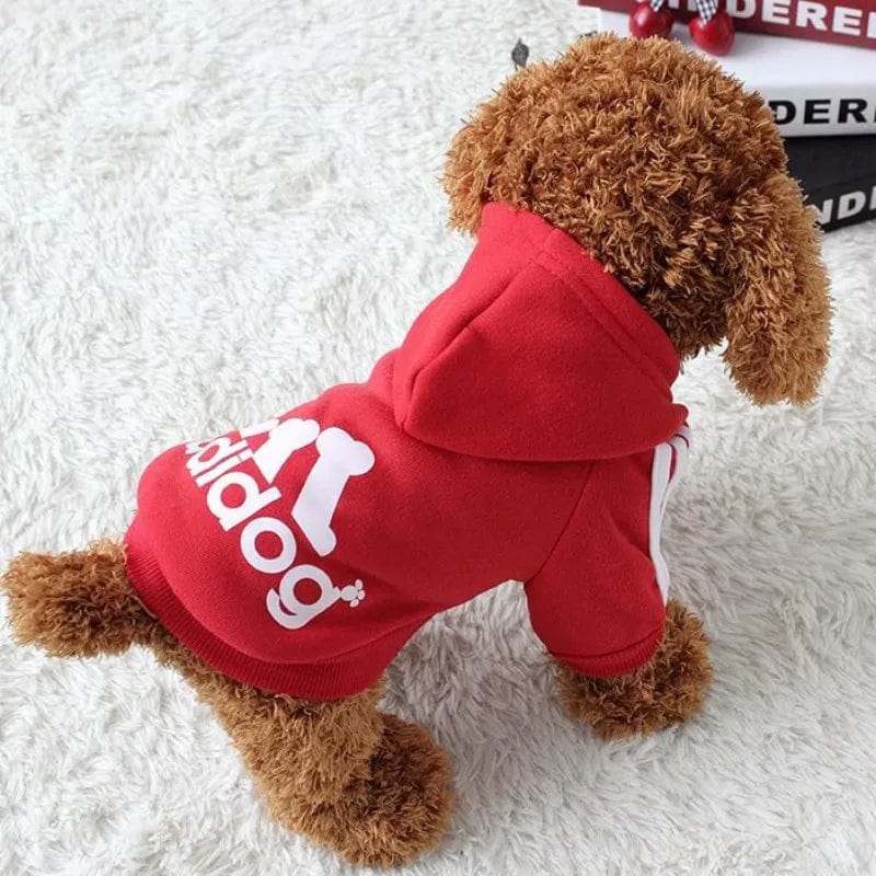 Sweat à Capuche Adidog pour Bouledogue Français – Confort et Style Sportif Pour Bouli Red / 5XL 14-18kg