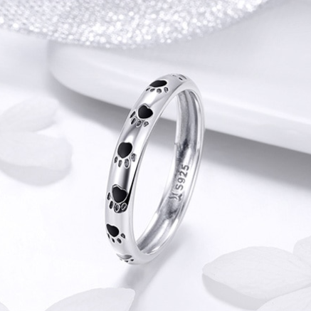 Bouledogue Avenue Pour Humains Bague Pattes en Argent Sterling