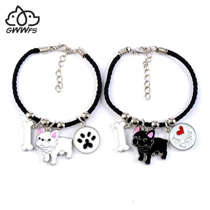 Bouledogue Avenue Pour Humains Bracelet Bouli - Noir ou Blanc