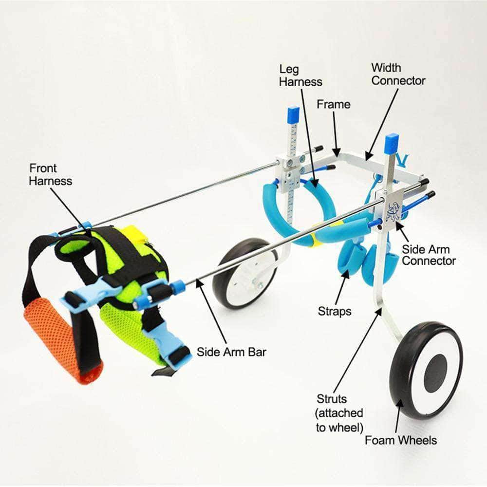 Bouledogue Avenue Chariot Roulant Ajustable Pour Chien