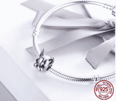 Bouledogue Avenue Pour Humains Charme Bouledogue en Argent Sterling 925