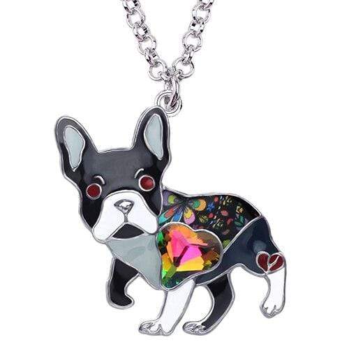 Bouledogue Avenue Pour Humains Gris Collier avec Pendentif Carlin 6 couleurs