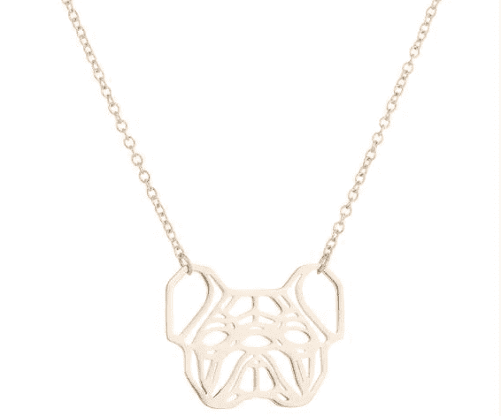 Bouledogue Avenue Pour Humains Doré Collier - Bouledogue Origami