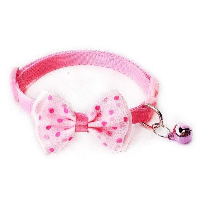 Bouledogue Avenue Pour Bouli Rose / 1.0cm 19-32cm Collier Noeud Papillon Ajustable