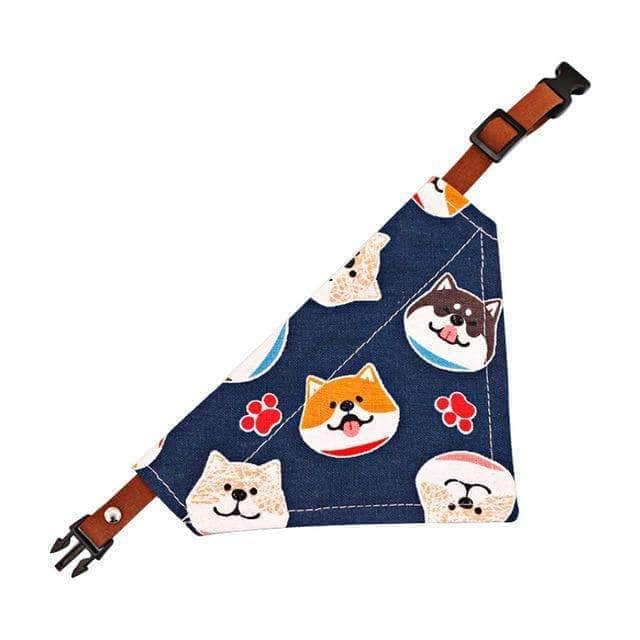 Bouledogue Avenue Pour Bouli Bleu Noir / XS Colliers bandana à motifs élégants, réglables pour chiens (Plusieurs modèles)