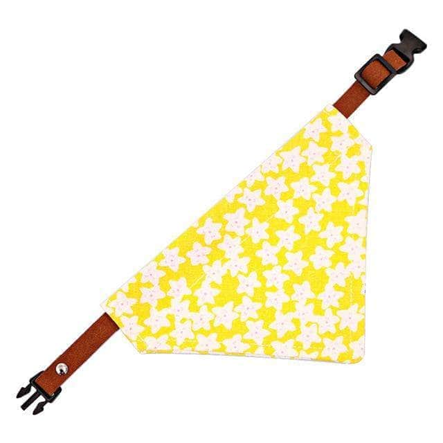 Bouledogue Avenue Pour Bouli Jaune Blanc / M Colliers bandana à motifs élégants, réglables pour chiens (Plusieurs modèles)