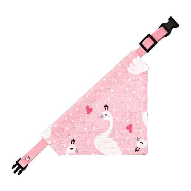 Bouledogue Avenue Pour Bouli Rose Blanc / XS Colliers bandana à motifs élégants, réglables pour chiens (Plusieurs modèles)