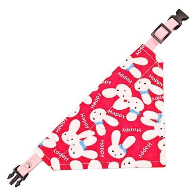 Bouledogue Avenue Pour Bouli Rouge rose / M Colliers bandana à motifs élégants, réglables pour chiens (Plusieurs modèles)