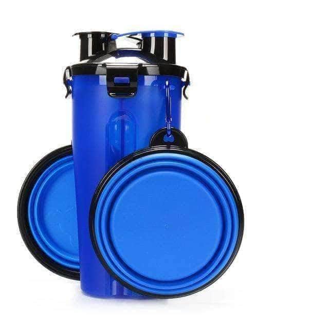 Bouledogue Avenue Pour Bouli Bleu Gourde 2 en 1 + Deux Bols rétractables