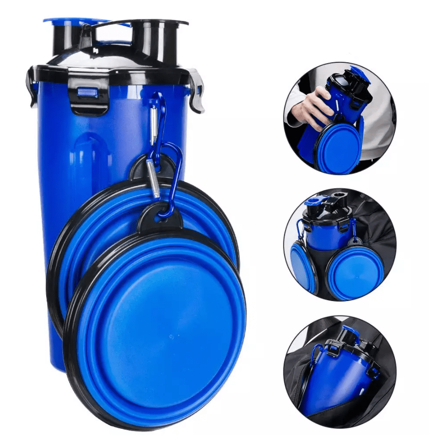 Bouledogue Avenue Pour Bouli Gourde 2 en 1 + Deux Bols rétractables