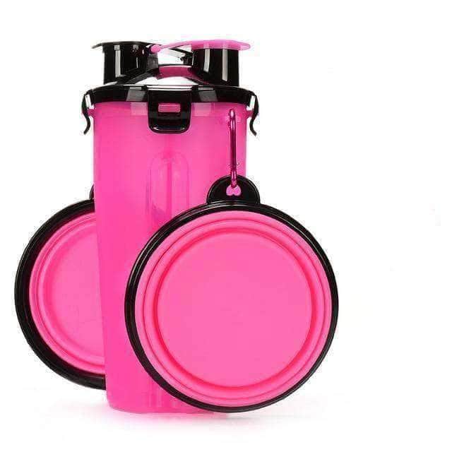 Bouledogue Avenue Pour Bouli Rose Gourde 2 en 1 + Deux Bols rétractables