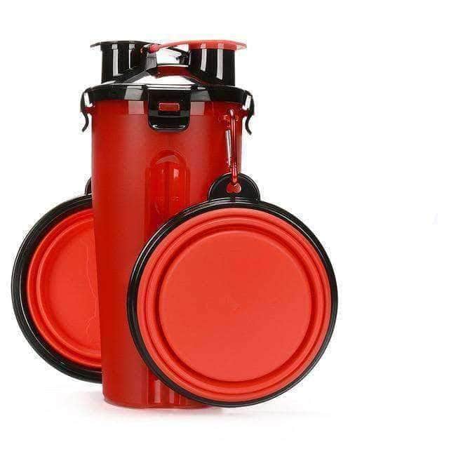 Bouledogue Avenue Pour Bouli Rouge Gourde 2 en 1 + Deux Bols rétractables