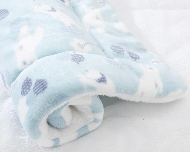 Bouledogue Avenue Dog Beds Blue Polar Bear / XXL 89x68cm Grand Coussin Moelleux en Flanelle - 91 x 70 cm