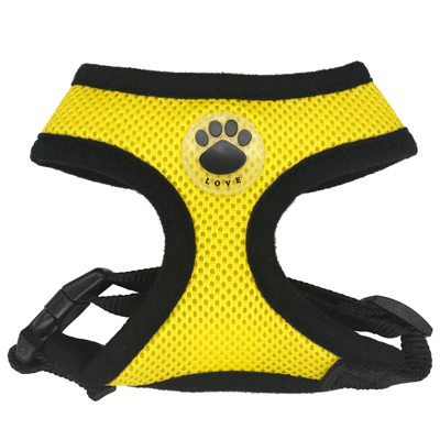 Bouledogue Avenue Pour Bouli Jaune / XS Harnais Respirant Souple - Patte de Chien