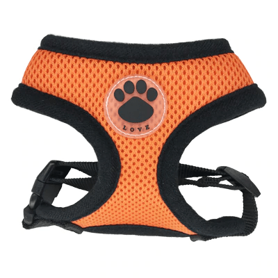 Bouledogue Avenue Pour Bouli Orange / XS Harnais Respirant Souple - Patte de Chien