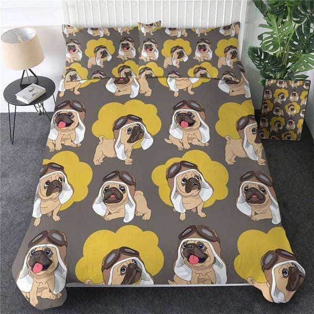 Drap-Housse 160x200 Cm Motif Bouledogue Français - Microfibre Douce Anti-Rides, Poche Profonde 30 Cm - Jaune - 8