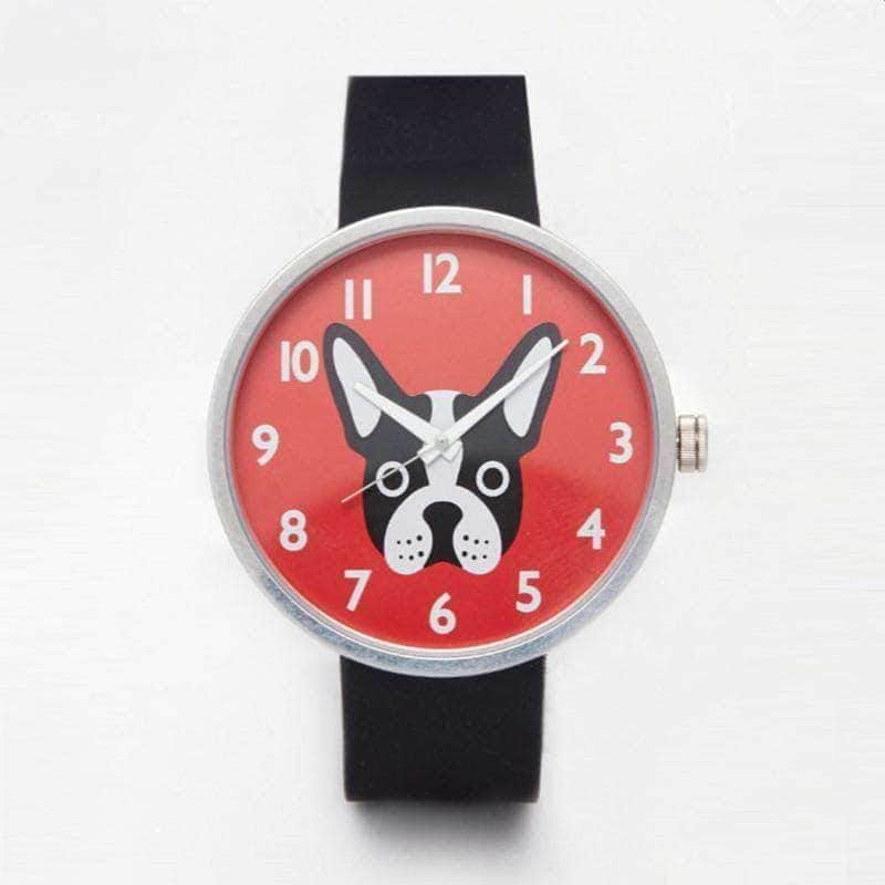 Bouledogue Avenue Pour Humains Montre Bouledogue Rouge, Noir ou Blanc