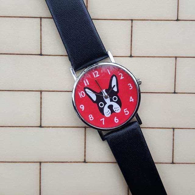 Bouledogue Avenue Pour Humains Noir Montre Bouledogue Rouge, Noir ou Blanc