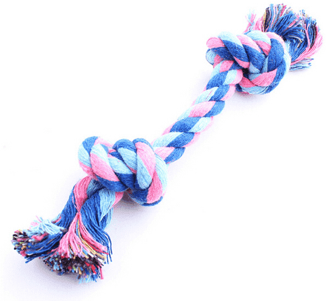 Bouledogue Avenue Pour Bouli Os en Corde Tressée double noeud