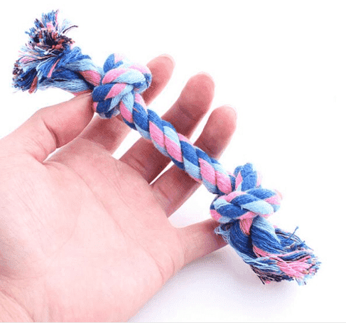 Bouledogue Avenue Pour Bouli Os en Corde Tressée double noeud