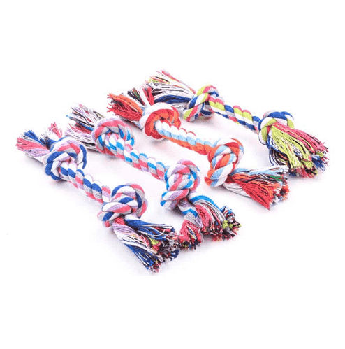 Bouledogue Avenue Pour Bouli Os en Corde Tressée double noeud