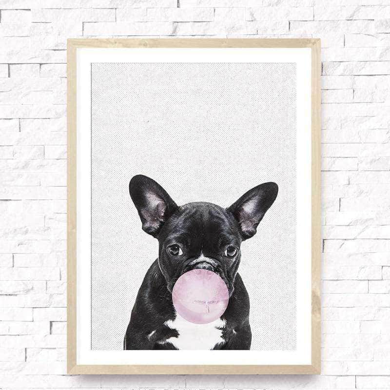 Bouledogue Avenue Pour Humains 13x18 cm Peinture - Bouledogue français