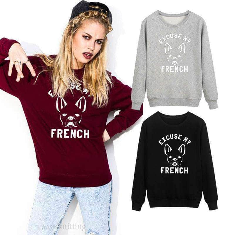 Bouledogue Avenue Pour Humains Sweater - "Excuse My French"
