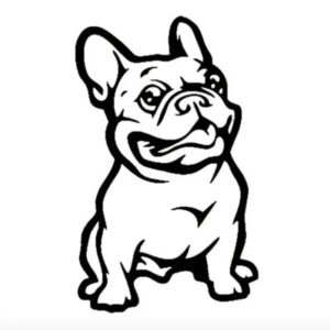 Autocollant pour voiture - Bouledogue Heureux Pour Humains Noir / 13CM
