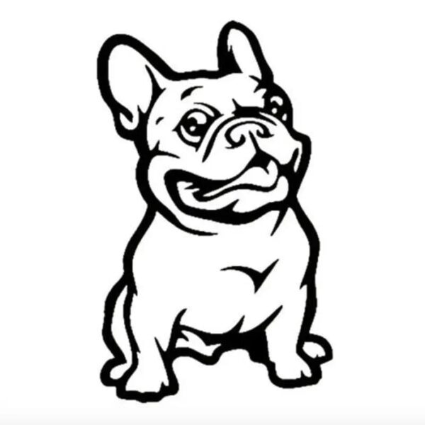 Autocollant pour voiture - Bouledogue Heureux Pour Humains Noir / 13CM
