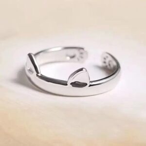 Bague Oreilles de Bouledogue Pour Humains oreilles argentées