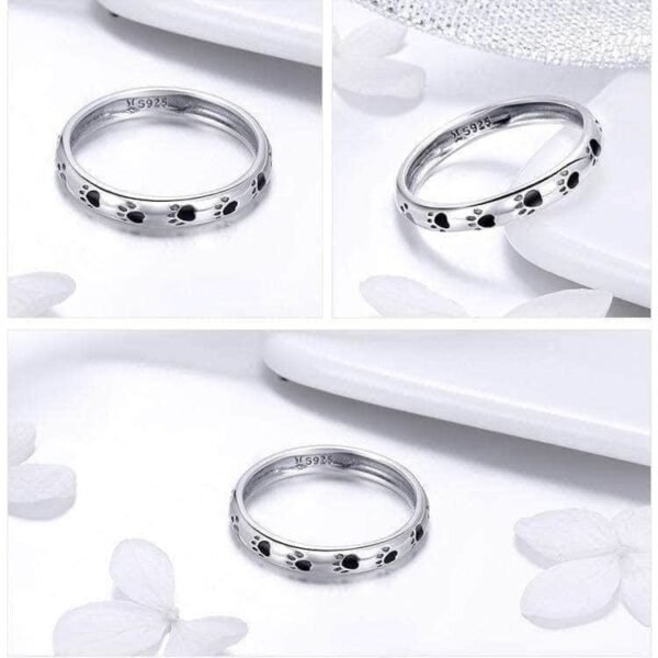 Bouledogue Avenue Pour Humains Bague Pattes en Argent Sterling