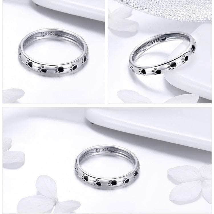 Bouledogue Avenue Pour Humains Bague Pattes en Argent Sterling