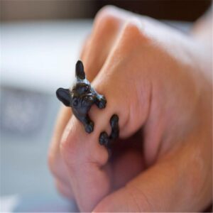 Bouledogue Avenue Pour Humains Bague retro ajustable - Bouledogue français