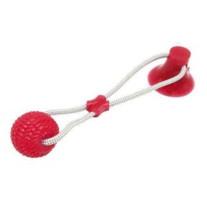 Bouledogue Avenue Pour Bouli Rouge Balle en caoutchouc avec accroche fixe