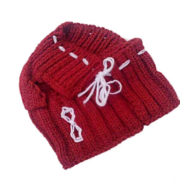 Bonnet Cagoule Pompon Pour Bouledogue Francais Dog Apparel Rouge