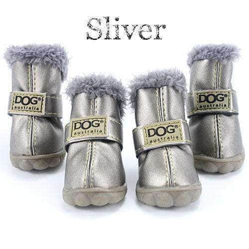 Bouledogue Avenue Pour Bouli Argent / L Bottes en cuir fourrées