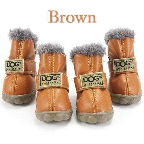 Bouledogue Avenue Pour Bouli Marron / L Bottes en cuir fourrées