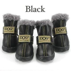 Bouledogue Avenue Pour Bouli Noir / S Bottes en cuir fourrées