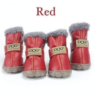 Bouledogue Avenue Pour Bouli Rouge / S Bottes en cuir fourrées