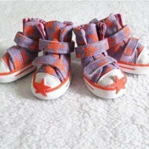 Bouledogue Avenue Pour Bouli Violet / 2 Chaussures type Converse en Jean
