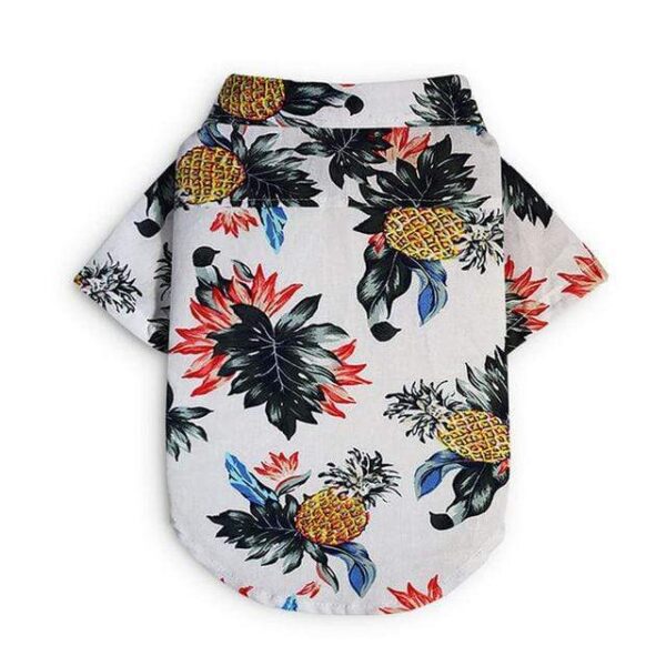 Bouledogue Avenue Pour Bouli XS Chemise Hawaïenne Blanche d'Été pour Bouledogue Français