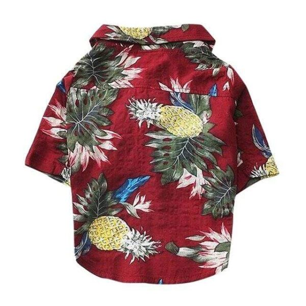 Bouledogue Avenue Pour Bouli Red Pineapple / XS Chemise Hawaïenne Rouge d'Été pour Bouledogue Français