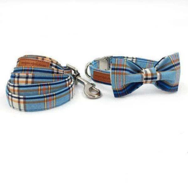 Bouledogue Avenue Collier papillon et Laisse / XS Collier avec Noeud papillon et Laisse Assortie