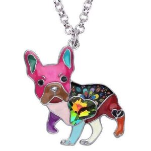 Bouledogue Avenue Pour Humains Multicouleurs / China Collier avec Pendentif Carlin 6 couleurs