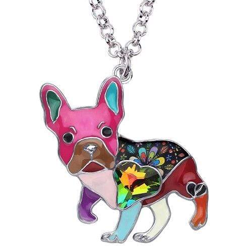 Bouledogue Avenue Pour Humains Multicouleurs / China Collier avec Pendentif Carlin 6 couleurs